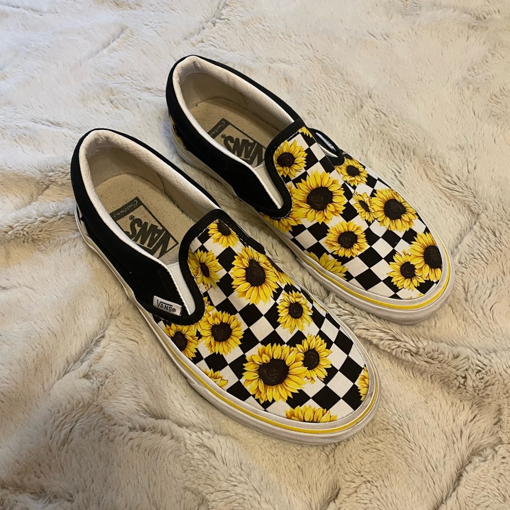 Vans Sunflower Checkered Slip-On Shoes